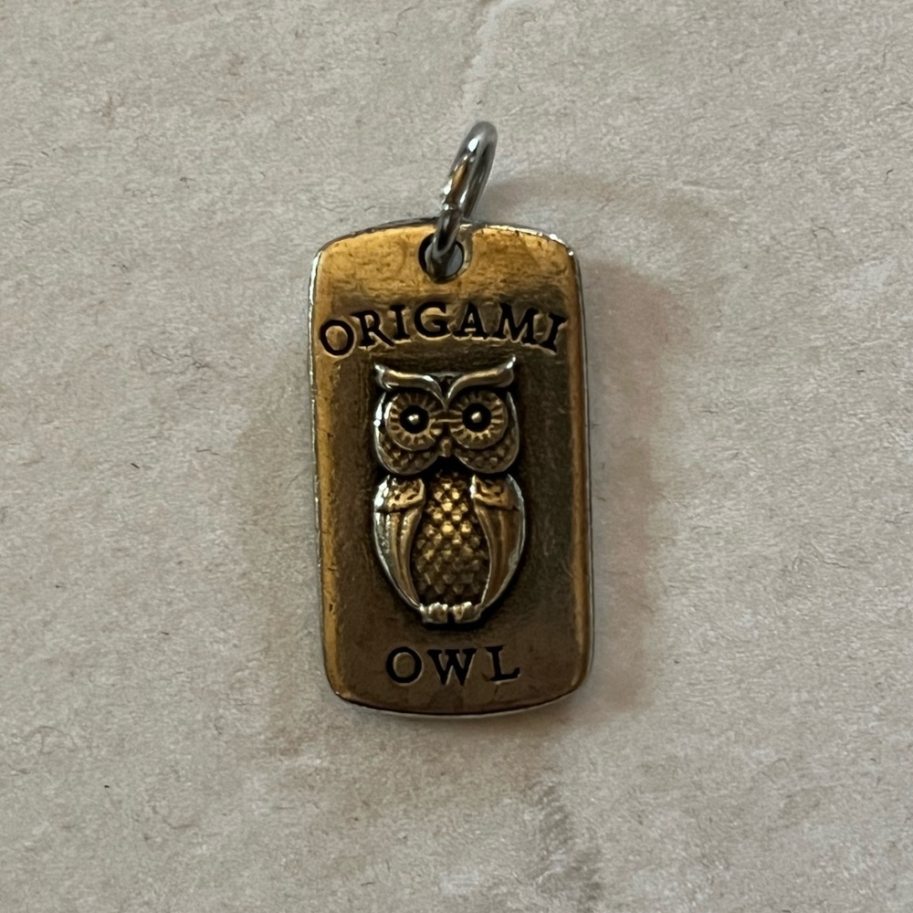 Origami Owl Silver Owl Dog Tag